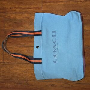Coach Tote Bag 38 In Colorblock - Indigo Blue